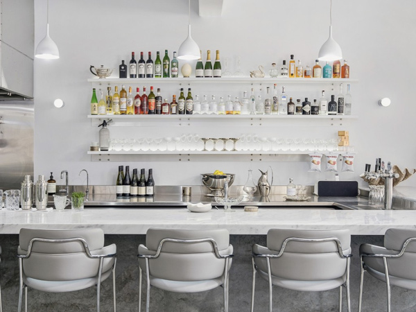 the whitewashed interior at Institut Polaire, Hobart