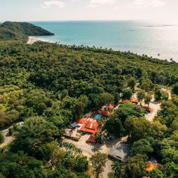 an aerial view of PK’s Jungle Village, Cape Tribulation accommodation