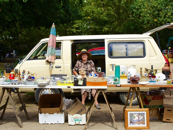 A stall in Evandale Market in Launceston, Tasmania, Australia