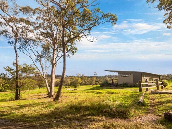 Exterior of the Glenworth Valley Eco Cabin in Central Coast, Australia