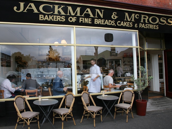 The facade of Jackman & McRoss Bakery in Hobart, Tasmania, Australia