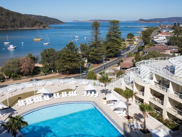 Aerial view of Mantra Ettalong Beach in Central Coast, Australia