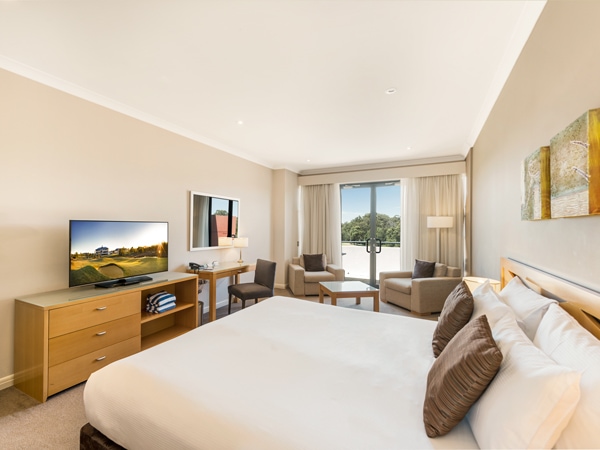 Interiors of Deluxe View Bedrom at Mercure Kooindah Waters in Central Coast, Australia
