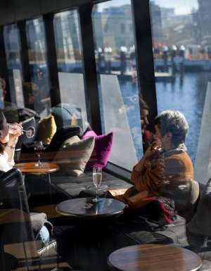 The interiors of the Mona Ferry in Hobart, Tasmania, Australia