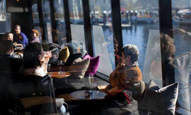 The interiors of the Mona Ferry in Hobart, Tasmania, Australia
