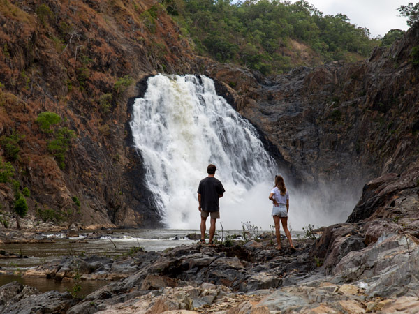 two people visiting the Wujal Wujal (Bloomfield) Falls