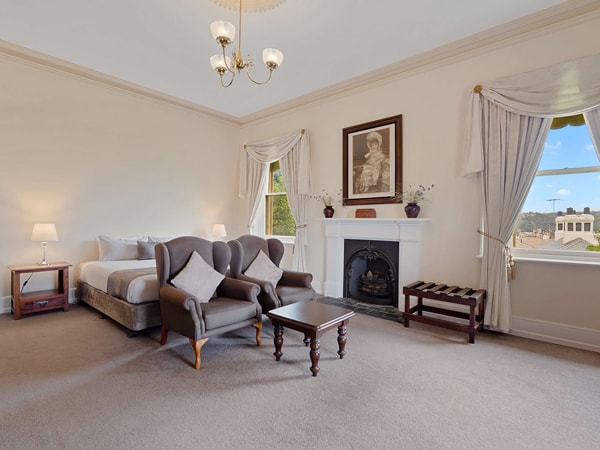 Room interiors of Waratah on York in Launceston, Tasmania, Australia