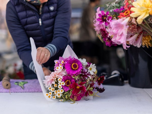 Fresh flowers Harvest Market Launceston