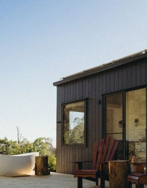 The outdoor tub at Tiny Aahana, an Into the Wild stay