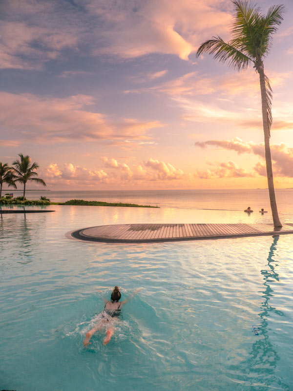 Swimming in Yeppoon Lagoon sunset