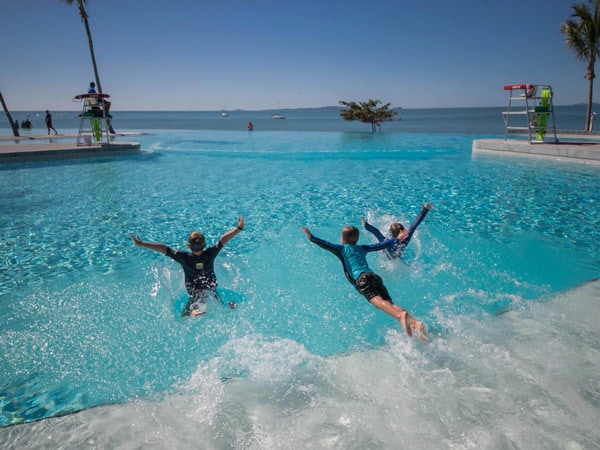 Kids diving in Yeppoon Lagoon
