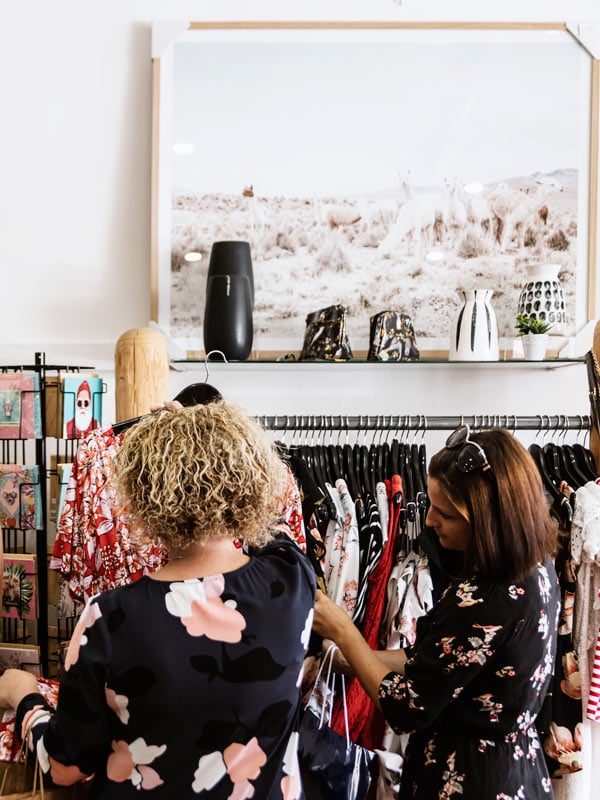 shopping in a stylish boutique in Port Fairy