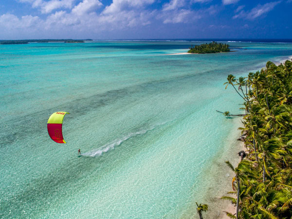 Aerial Kitesurfing on Cocos Keeling Islands