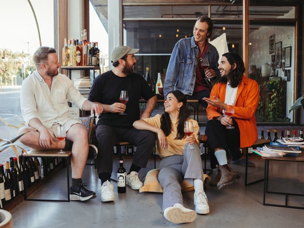 friends hanging out at Bar Heather