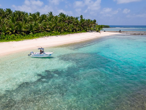 Cocos Blue boat in the Cocos Keeling Islands