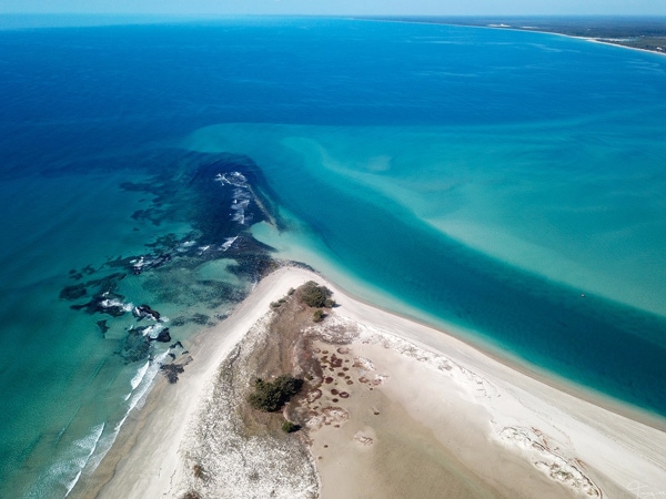 aerial view of Elliott Heads Beach