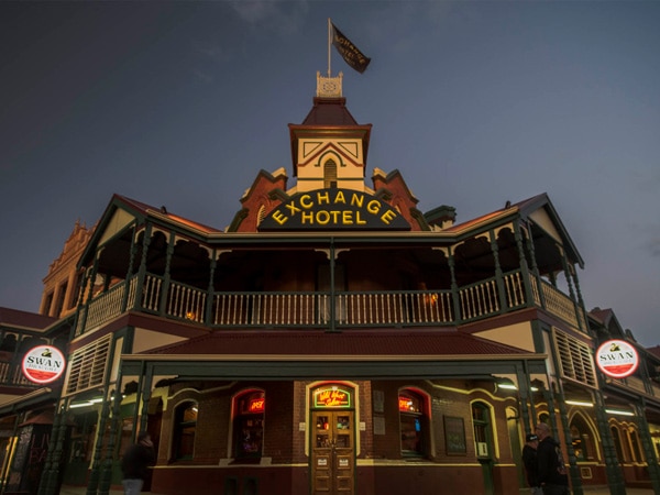 The exterior of the Exchange Hotel in Kalgoorlie.
