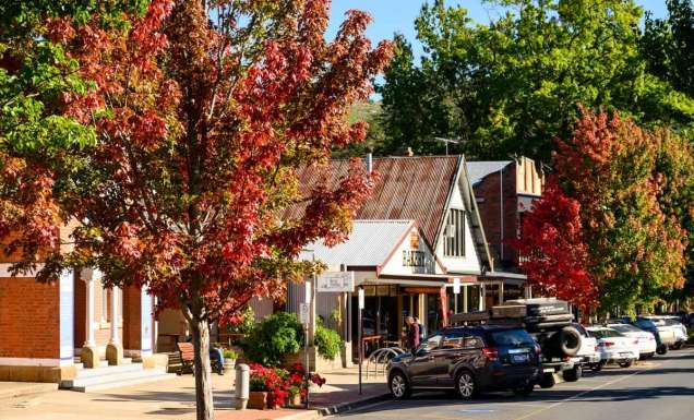 colourful streets of Bright, Vic