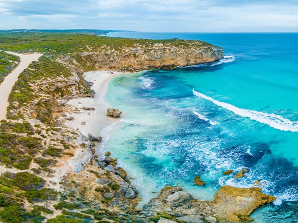 High shot looking down at Pennington Bay. 
