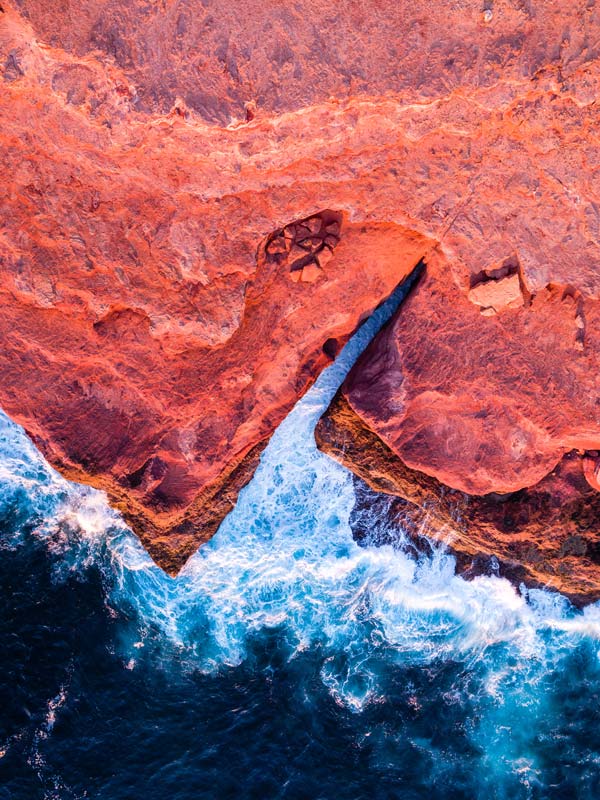 Aerial view of Red Bluff Kalbarri WA