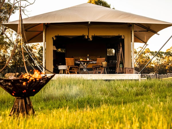 luxury tent at Two Blind Cows