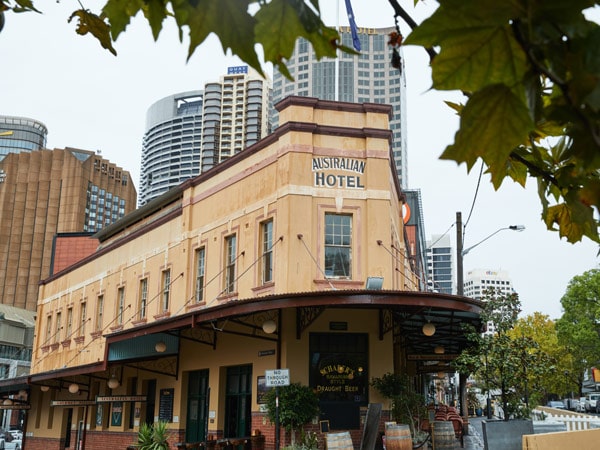 The exterior of the Australian Heritage Hotel