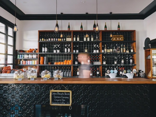 The bar at The Commercial Boutique Hotel