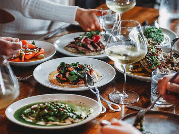 Food at the Union Bank in Orange.