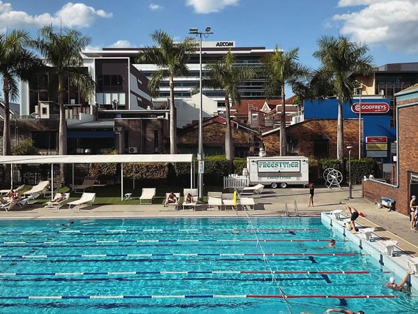 the outdoor lap pool at The Valley Pool