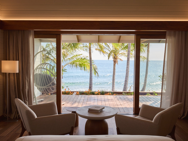 a luxury suite with sea views at Pelorus Private Island, Townsville