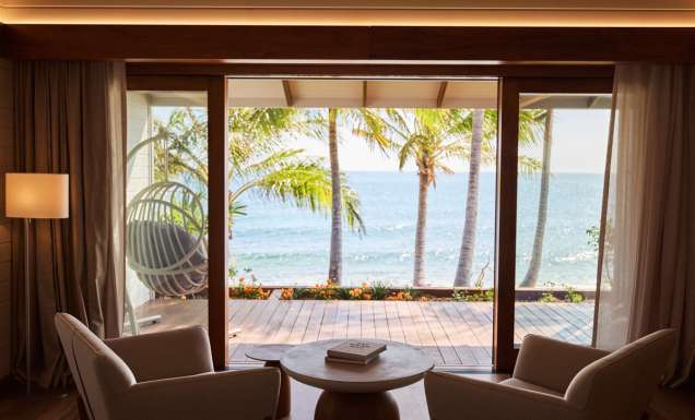 a luxury suite with sea views at Pelorus Private Island, Townsville