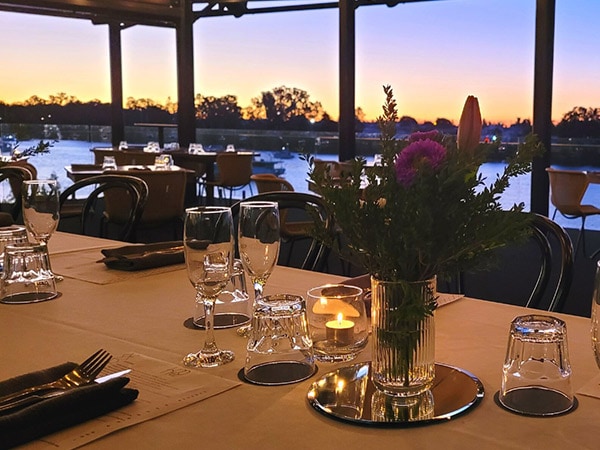 Outdoor dining at Burnett Riverside Hotel in Bundaberg, Queensland.