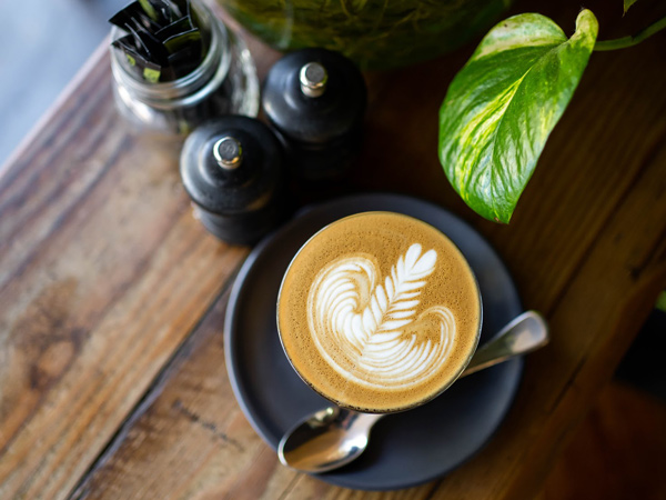 a latte cup at Laneway Specialty Coffee