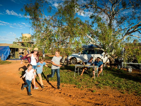 family having fun at Bullara Station Stay