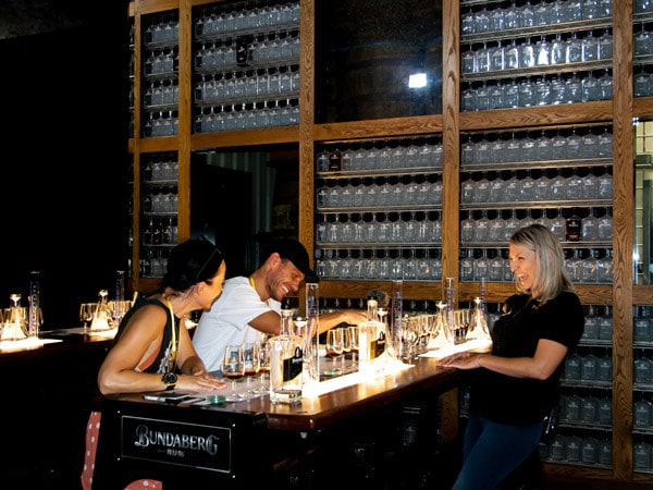 folks having fun inside Bundaberg Rum Distillery