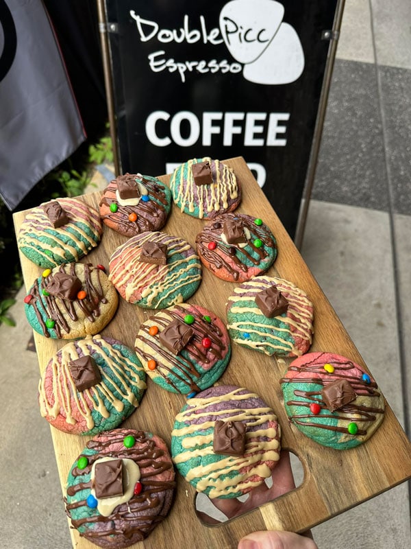 colourful cookies at Double Picc in Muswellbrook