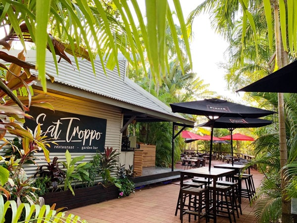 outdoor dining set-up at Eat Troppo Restaurant, Darwin