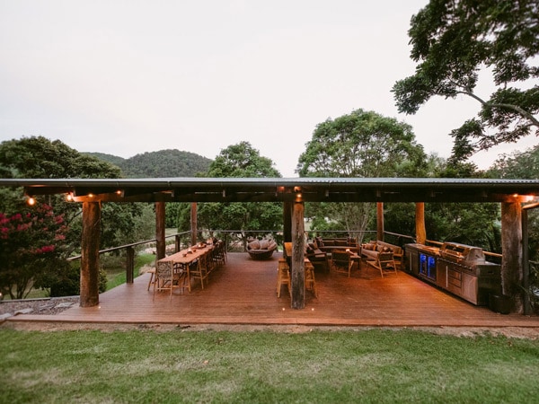 Outdoor kitchen and dining area in Yarramalong