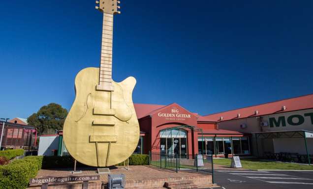 The Big Golden Guitar Tourist Centre in Tamworth
