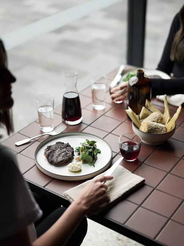 meal at Hubert Estate