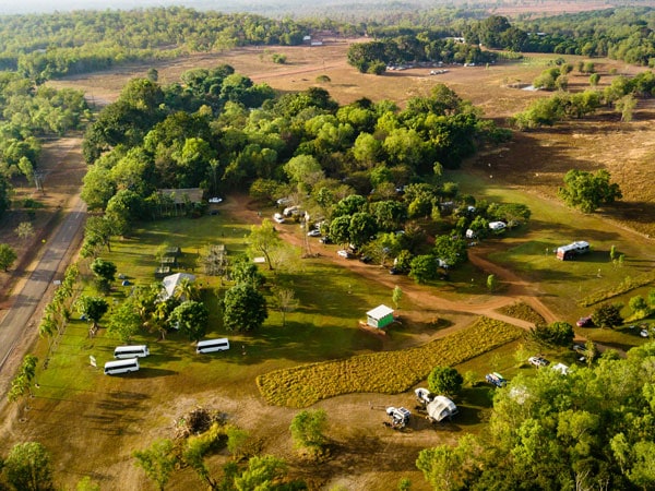 Litchfield Tourist Park from above in Darwin