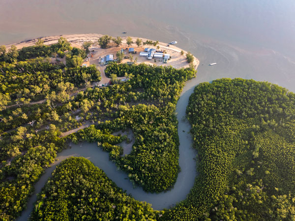 an aerial view of Tiwi Island Retreat.