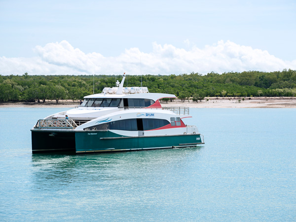 a ferry going to Tiwi Islands