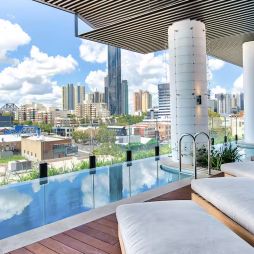 the rooftop pool at Inner-city apartment, Brisbane Airbnb