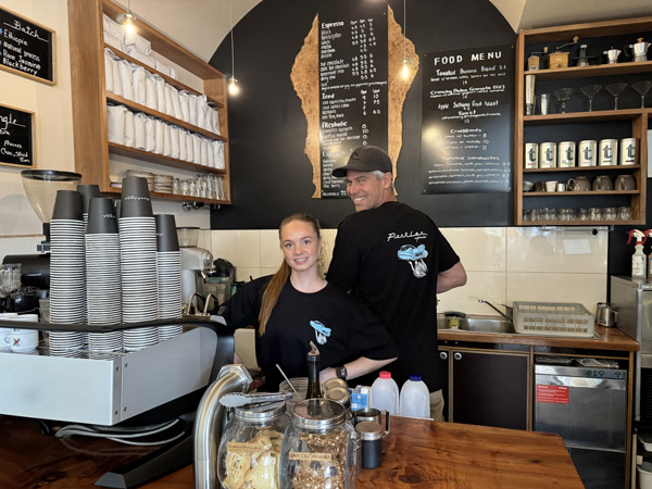baristas preparing coffee at Parklane Espresso, Hobart
