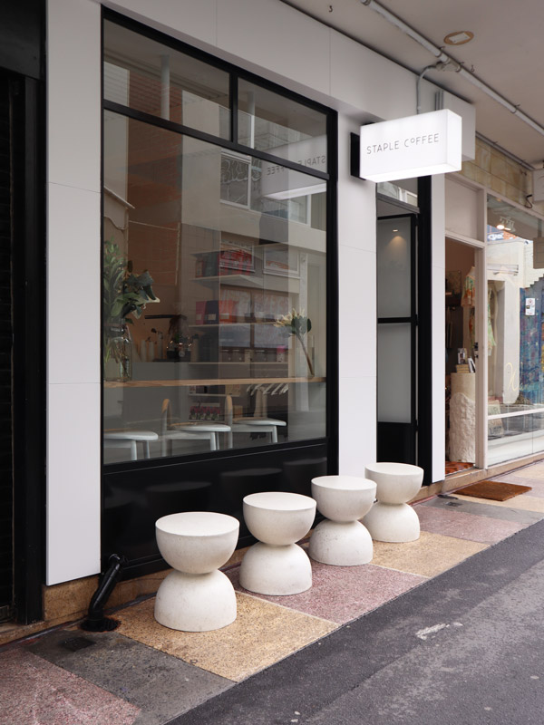 the cafe exterior of Staple Coffee, Hobart
