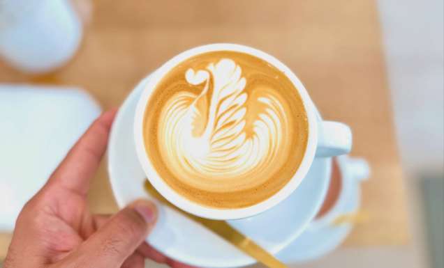 a latte art at Bloom Coffee x Bites, Hobart