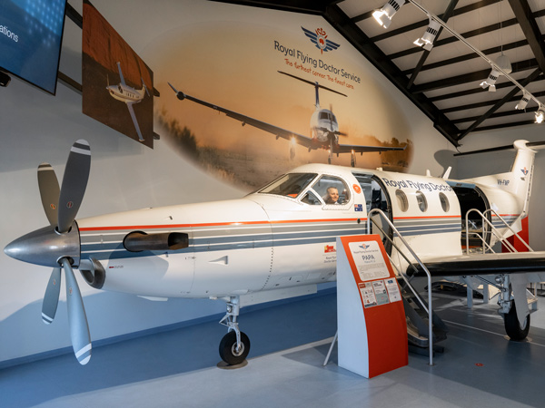 a replica aircraft at the Royal Flying Doctor Service, Darwin