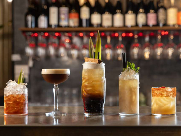 an array of cocktails at Ella – by Minoli bar in Darwin