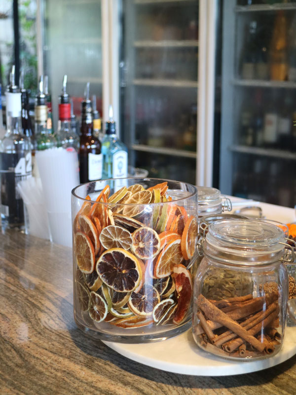 dried orange slices in a jar at Trader Bar, Darwin
